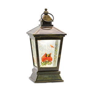 Melrose International 10.5"H Acrylic Cardinal Snow Globe Lantern