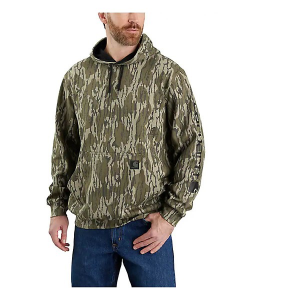 Men's Carhartt Loose Fit Midweight Camo Logo Sleeve Graphic Work Hoodie XLarge Tall Mossy Oak Bottomland