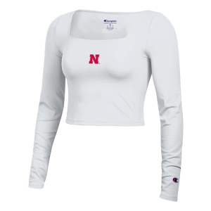 Nebraska Cornhuskers Champion Women's TG Crop Small White