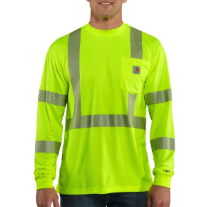 Men's Carhartt High Visibility Force Class 3 Long Sleeve T-Shirt 4XLarge Brite Lime