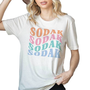 Women's Blume & Co South Dakota Sodak Repeat T-Shirt Medium Ivory