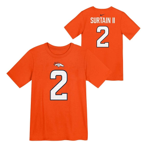 Kids' Denver Broncos Nike Patrick Surtain II #2 FUSE Name & Number T-Shirt 7 Orange