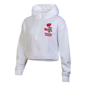 Wisconsin Badgers Under Armour Women's Rival 1/4 Zip Medium White