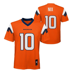 Denver Broncos Bo Nix #10 Nike Home Kids' Jersey Small Orange