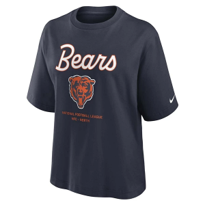 Women's Chicago Bears Nike Essential Boxy T-Shirt XLarge Navy