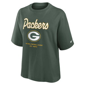 Women's Green Bay Packers Nike Essential Boxy T-Shirt XLarge Fir