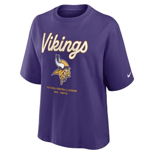 Women's Minnesota Vikings Nike Essential Boxy T-Shirt Large Purple