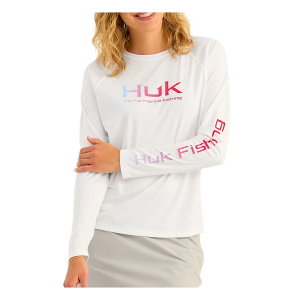 Women's Huk Pursuit Long Sleeve T-Shirt XSmall White