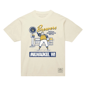 Milwaukee Brewers Deli T-Shirt Large Cream