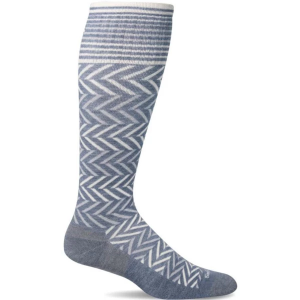 Women's Sockwell Chevron Moderate Graduated Compression Crew Socks M/L Bluestone Singles