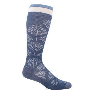 Women's Sockwell Full Floral Moderate Graduated Compression Crew Socks Regular S/M Denim Singles