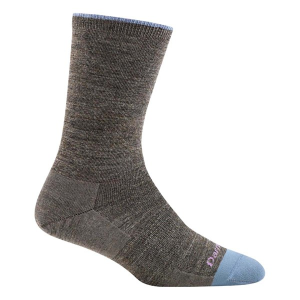 Women's Darn Tough Solid Basic Lightweight Lifestyle Crew Hiking Socks Medium Taupe Singles