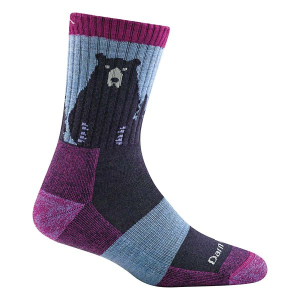 Women's Darn Tough Bear Town Lightweight Cushioned Micro Crew Socks Small Purple Singles