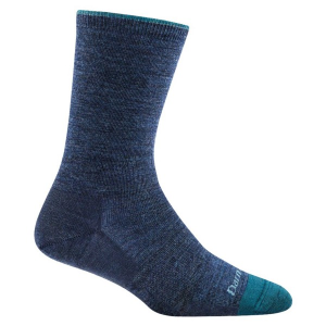 Women's Darn Tough Solid Basic Rew Lightweight Lifestyle Crew Socks Medium Denim Singles