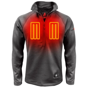 Men's ActionHeat 5V Battery Heated Shirt 1/4 Zip Pullover XLarge Heather Grey