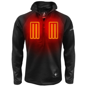 Men's ActionHeat 5V Battery Heated Shirt 1/4 Zip Pullover Small Black