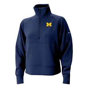 Michigan Wolverines Columbia Women's Wickhams Hills 1/4 Zip 2XLarge Collegiate Navy