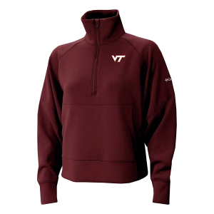 Virginia Tech Hokies Columbia Women's Wickhams Hills 1/4 Zip 2XLarge Deep Maroon