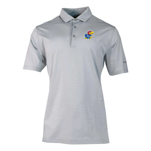 Kansas Jayhawks Columbia Double Hit Polo 2XLarge Cool Grey