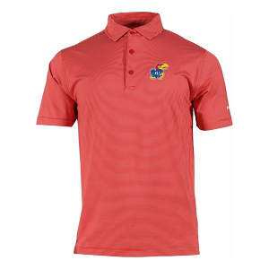 Kansas Jayhawks Columbia Double Hit Polo XLarge Intense Red