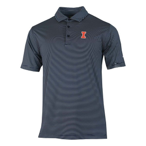 Illinois Fighting Illini Columbia Double Hit Polo Large Collegiate Navy