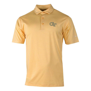 Georgia Tech Yellow Jackets Columbia Double Hit Polo Medium Cocoa Butter