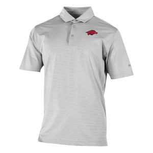 Arkansas Razorbacks Columbia Club Invite Polo Small Cool Grey