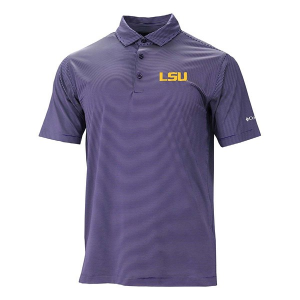 LSU Tigers Columbia Double Hit Polo XLarge Purple