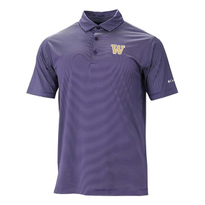 Washington Huskies Columbia Double Hit Polo Large Purple