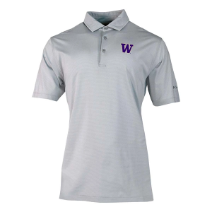 Washington Huskies Columbia Double Hit Polo Medium Cool Grey