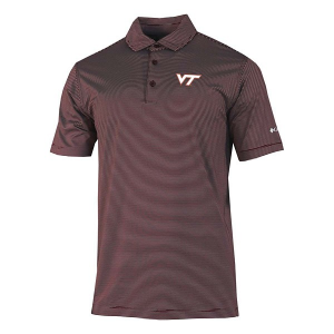Virginia Tech Hokies Columbia Double Hit Polo Medium Deep Maroon