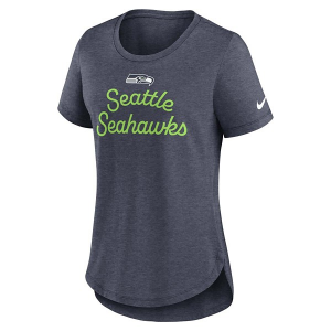 Women's Seattle Seahawks Nike Tri Fashion T-Shirt 2XLarge Navy