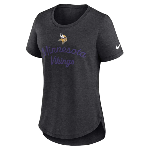 Women's Minnesota Vikings Nike Tri Fashion T-Shirt Medium Black