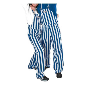 Game Bibs Royal & White Striped Overall Bibs