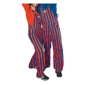 Game Bibs Royal Blue & Orange Striped Overall Bibs