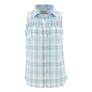 Women's Old Ranch Saguaro 24 Collared Tank Top Large Blue Fog