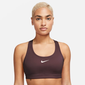 Women's Nike Swoosh Medium Support Sports Bra XLarge Burgundy Crush/White