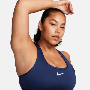 Women's Nike Swoosh Medium Support Sports Bra Medium Midnight Navy/White