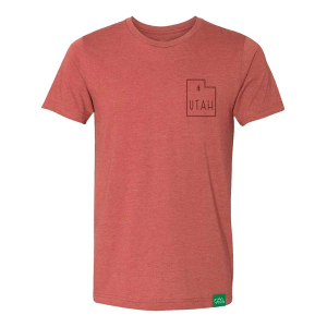 Men's Wild Tribute Utah Topo Map T-Shirt Large Heather Clay