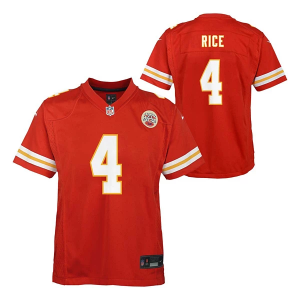Kansas City Chiefs Rashee Rice #4 Nike Home Kids' Jersey XLarge Red