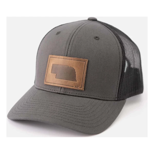 Range Leather Nebraska Silhouette Snapback Hat One Size Charcoal