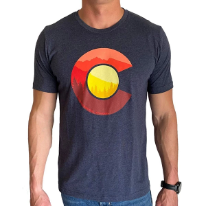 Men's Colorado Cool Treeline T-Shirt XLarge Heather Navy
