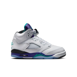 Kids' Air Jordan 5 Retro "Grape" Sneakers Big 4 Regular White/New Emerald/Grape Ice/Black