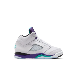 Kids' Air Jordan 5 Retro "Grape" Sneakers Little 2 Regular White/New Emerald/Grape Ice/Black