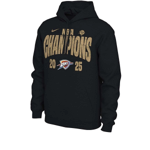 Nike Oklahoma City Thunder 2025 NBA Finals Champions All Over Print Confetti Limited Edition Locker Room Hoodie