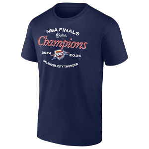Oklahoma City Thunder 2025 Finals Champions Celebration Fanatics T-Shirt Large Navy