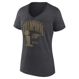 Women's Oklahoma City Thunder 2025 Finals Champions Roster Locker Room Fanatics T-Shirt XLarge Charcoal