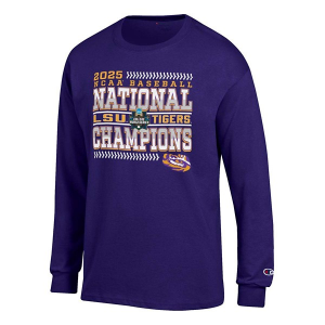 LSU Tigers Champion 2025 World Series Champions T-Shirt Small Purple