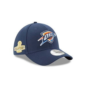 Oklahoma City Thunder New Era 2025 Finals Champions 39Thirty Flexfit Hat M/L Navy