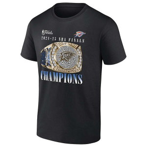 Oklahoma City Thunder 2025 Finals Champions Ring Fanatics T-Shirt Small Black